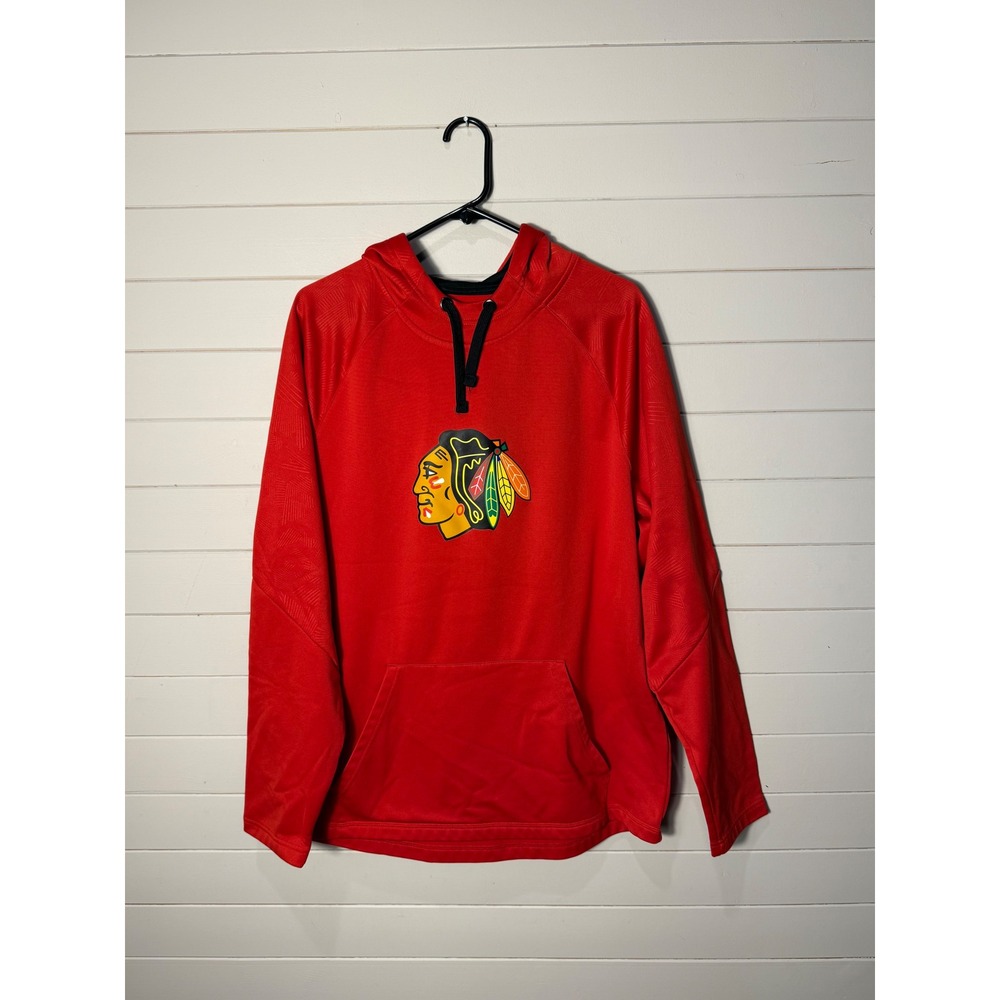Fanatics Chicago Blackhawks NHL Mens XL Red Pullover Hoodie Sweatshirt